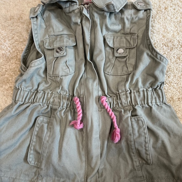 Aspen Kids Green with Pink String Vest - Picture 2 of 3